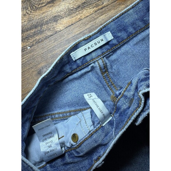 Pacsun Cut-Off Vintage High Rise Jean Short Raw Hem Distressed Cotton Size 25 - Picture 3 of 5